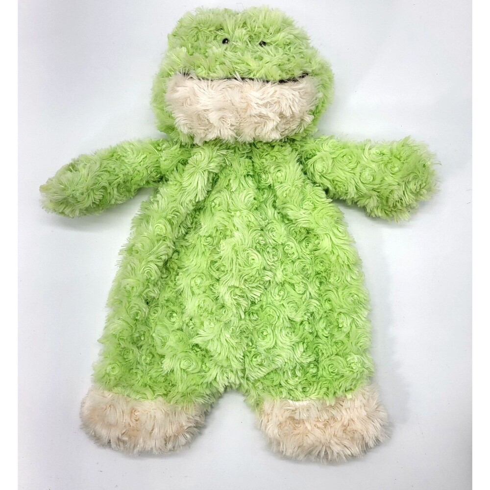 Baby Ganz Flat A Pat Frog BG3672 Plush Animal Toy Security Blanket Green 16"